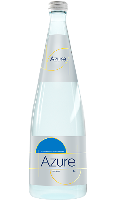 Вода питьевая газированная «Azure» 1,0 л., стекло, премиум